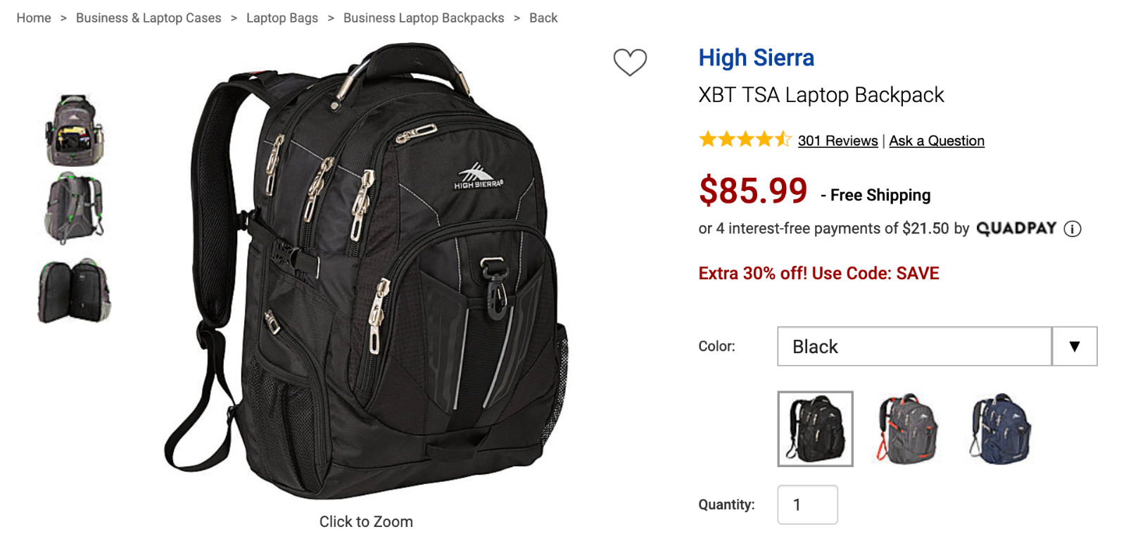 high sierra xbt tsa laptop backpack